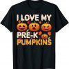 Halloween Teacher Funny I Love My Pre-k Pumpkins T-Shirt