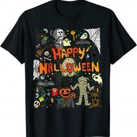 Happy Halloween Scary Retro Boys Girls Kids Unisex T-Shirt