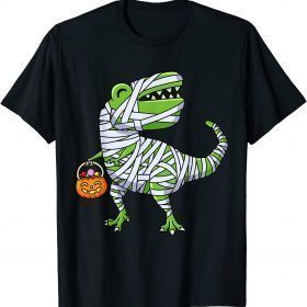 Halloween Dinosaur Mummy Pumpkin Boys Girls Kids Cute T Rex Funny T-Shirt