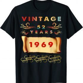 Vintage 1969, 52th Birthday Unisex Tee Shirt