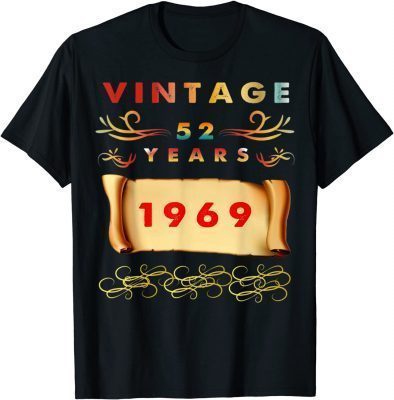 Vintage 1969, 52th Birthday Unisex Tee Shirt
