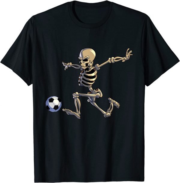 Funny Soccer Skeleton Halloween Men Boys Soccer Player Halloween T-Shirt
