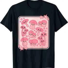 Cute Pink Kawaii Aesthetic Mushroom Japanese Anime Retro 90s Funny T-Shirt