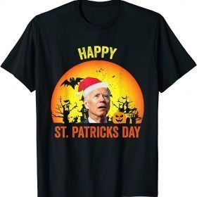 Anti Joe Biden Happy St Patrick Pumpkin Head Halloween Funny T-Shirt