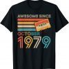 42Th Birthday 42 Year Old Awesome Since October 1979 Retro T-Shirt