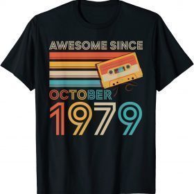 42Th Birthday 42 Year Old Awesome Since October 1979 Retro T-Shirt