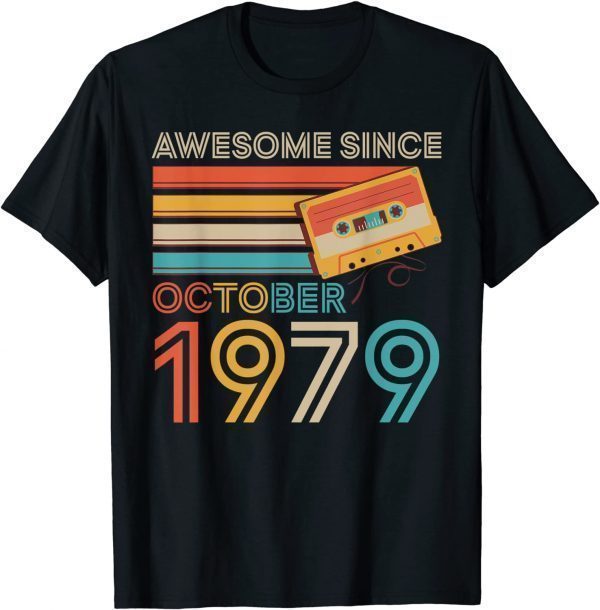42Th Birthday 42 Year Old Awesome Since October 1979 Retro T-Shirt