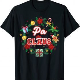 Pa Claus Christmas Santa Laurel Wreath Mistletoe Merry Xmas Unisex T-Shirt