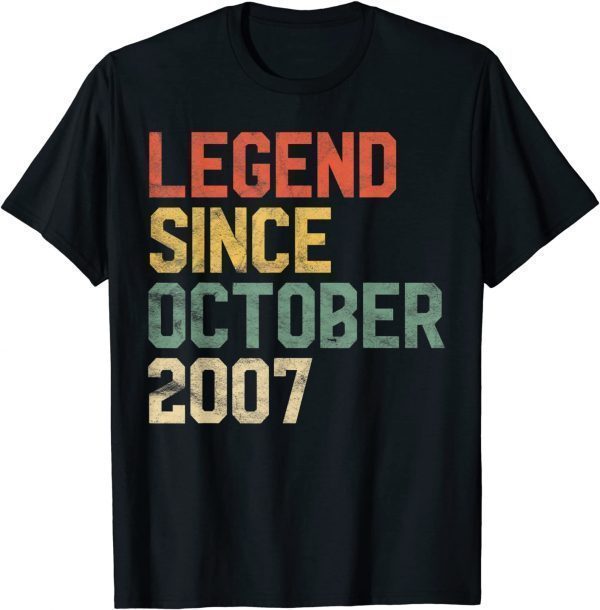 Legend Since October 2007 14th Birthday Gift 14 Year Old T-Shirt