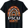 PICU Nurse Halloween Pumpkin Rainbow Pediatric ICU Nursing T-Shirt