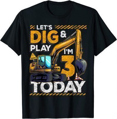 Birthday Boy 3 Construction 3rd Birthday Excavator Birthday Classic T-Shirt