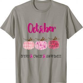 In October we wear pink ribbon breast cancer awareness month T-Shirt