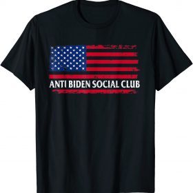 Classic Anti Biden Social Club American Flag Retro Vintage T-Shirt