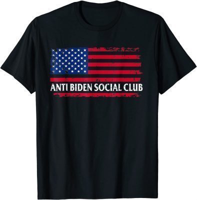 Classic Anti Biden Social Club American Flag Retro Vintage T-Shirt