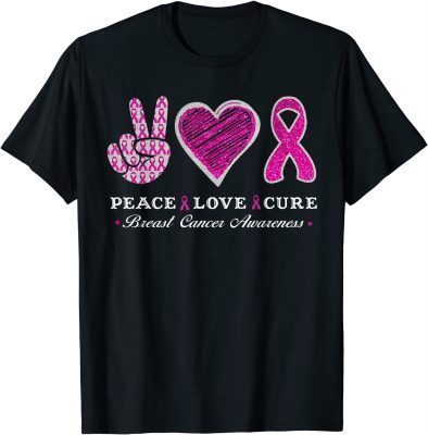 Peace Love Cure Breast Cancer Shirt Pink Faith Breast Cancer T-Shirt