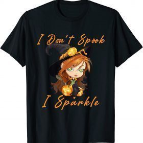 I Don't Spook I Sparkle Cute Girls Witch Halloween Women T-Shirt
