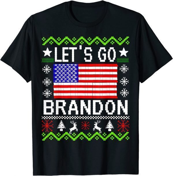 T-Shirt Let's Go Brandon Shirt Ugly Christmas Anti Biden Pro America