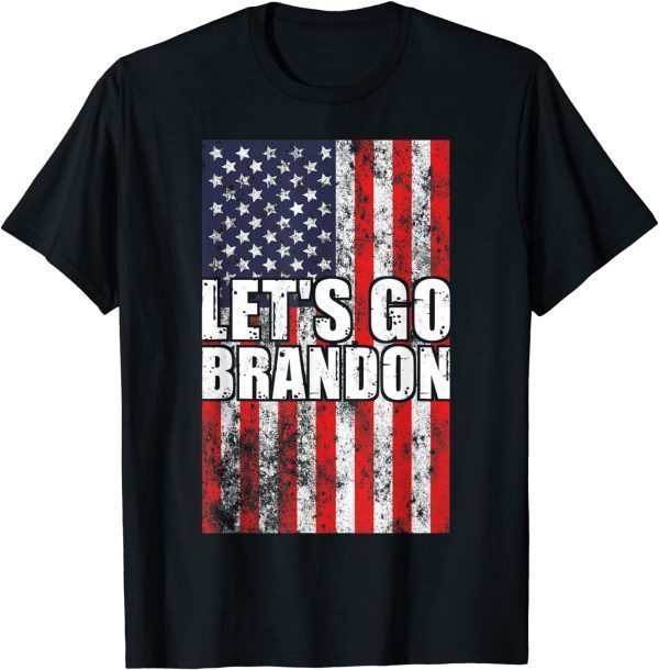 T-Shirt Let's Go Brandon Conservative Anti Liberal US Flag