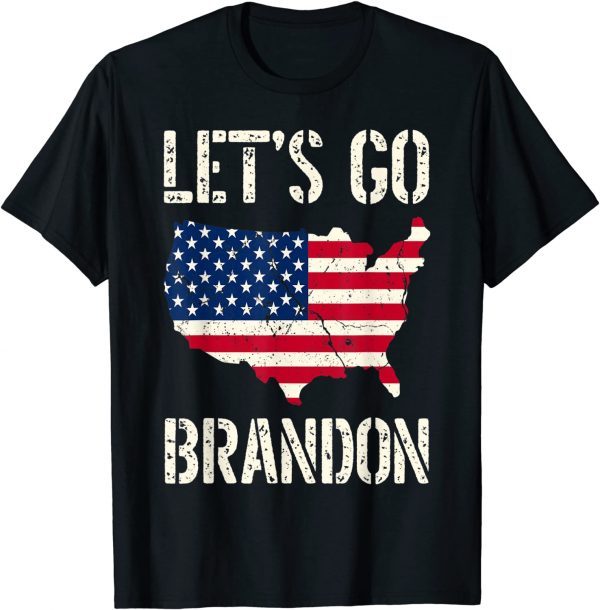 Official Anti Joe Biden Let's Go Brandon Tee Conservative Anti Liberal US Flag T-Shirt