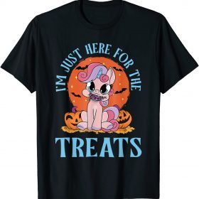 I’m Just Here For The Treats Halloween Unicorn Pumpkin Kids T-Shirt