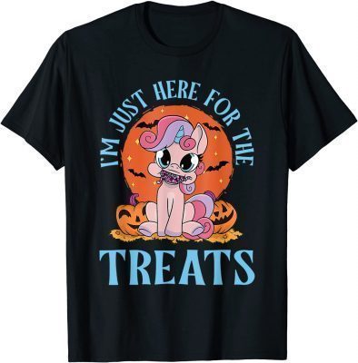 I’m Just Here For The Treats Halloween Unicorn Pumpkin Kids T-Shirt