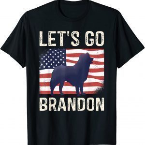 Let's Go Brandon Retro Dog US Flag Funny Conservative Gift T-Shirt