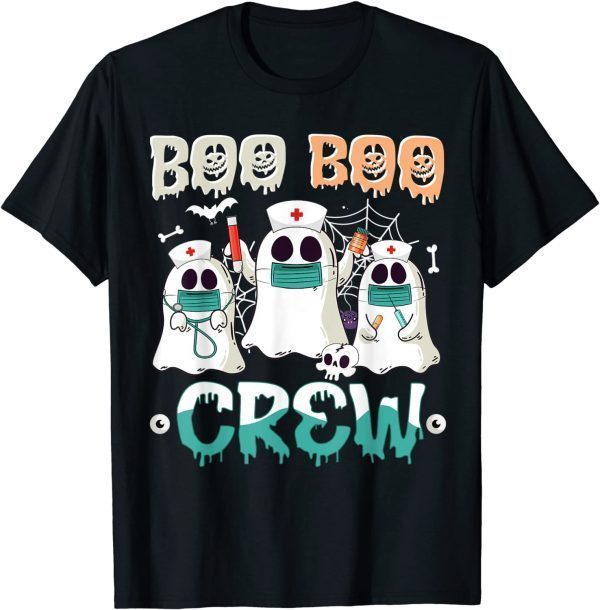 2021 Boo boo Crew Nurse Halloween Ghost Costume Matching T-Shirt