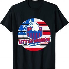 Let’s Go Brandon Conservative US Flag ,Anti Biden FJB Tee Shirt