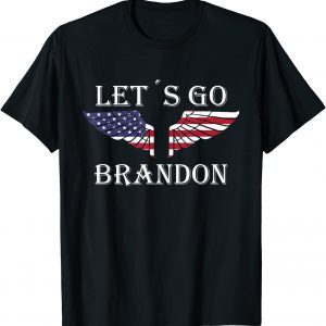 T-Shirt Let´s Go Brandon American Flag US Angel Wings