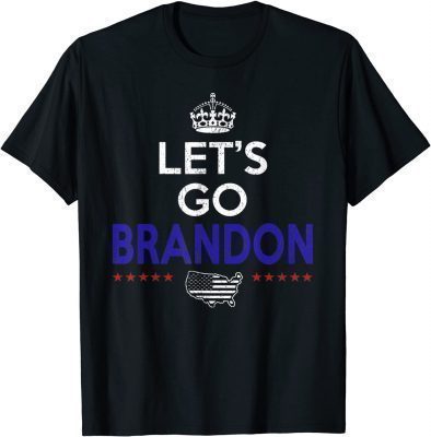 Official Let’s Go Brandon Conservative US Flag Gift Crown T-Shirt