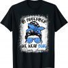 Official In November We Wear Blue Messy Bun Diabetes Awareness T-Shirt