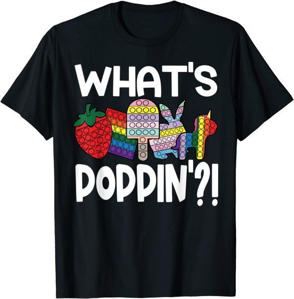 What's Poppin'?! Strawberry Popsicle Unicorn Bunny Pop It T-Shirt