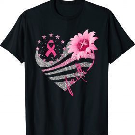 Breast Cancer Awareness Sun flower faith bling bling T-Shirt