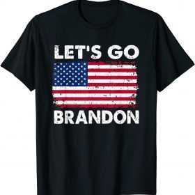 2021 Let's Go Brandon American Flag Retro Vintage T-Shirt
