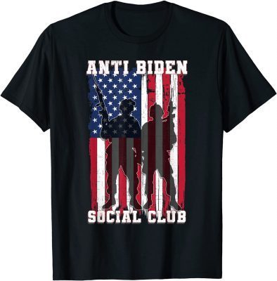 Anti Biden Social Club American Flag Retro Vintage Unisex TShirt