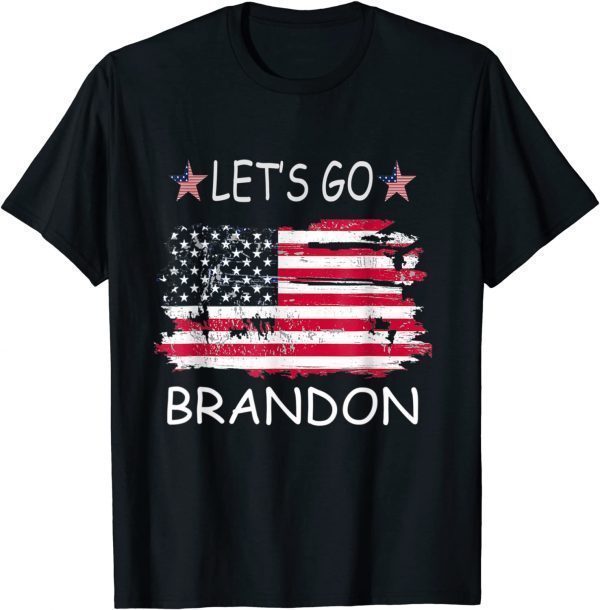 Funny Let's Go Brandon Tee Conservative Anti Liberal US Flag T-Shirt