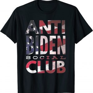 T-Shirt Anti Biden Social Club American Flag Retro Vintage
