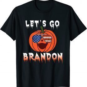 Funny Pumpkin Sunglasses Let's Go Brandon Halloween T-Shirt