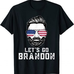 Let's Go Brandon Glasses US Flag back on Gift Idea T-Shirt