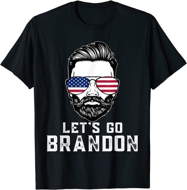 Let's Go Brandon Glasses US Flag back on Gift Idea T-Shirt