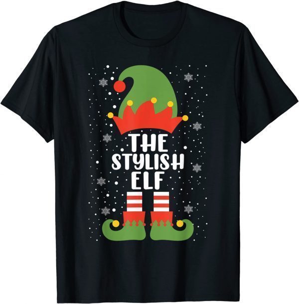 The Stylish Elf Christmas Party Matching Family Group Pajama T-Shirt