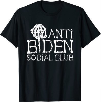 Official Halloween skeleton - Anti Biden Social Club T-Shirt