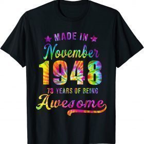 Happy 11th Birthday Decoration Made In November 1948 Gift Tee Shirt