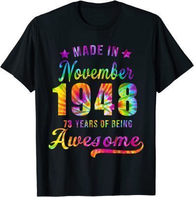 Happy 11th Birthday Decoration Made In November 1948 Gift Tee Shirt