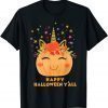 Funny Unicorn Pumpkin Happy Halloween for kids boys girls T-Shirt