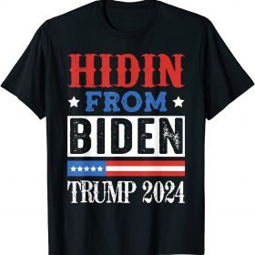 Official Hidin From Biden Kids Men Trump 2024 Funny Joe Biden T-Shirt