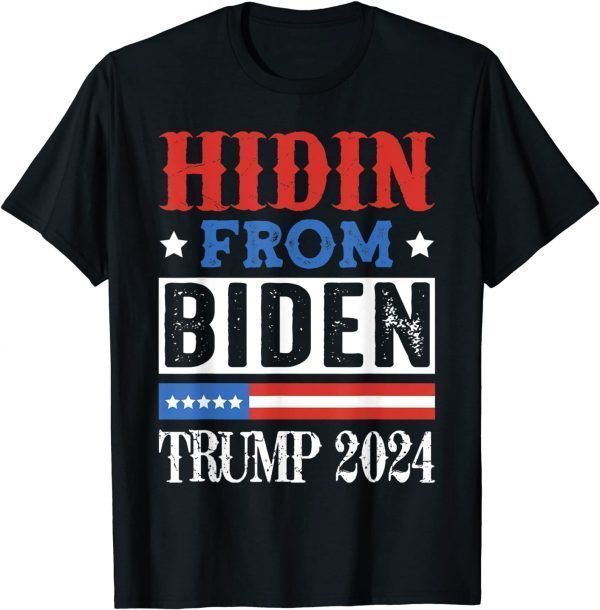 Official Hidin From Biden Kids Men Trump 2024 Funny Joe Biden T-Shirt