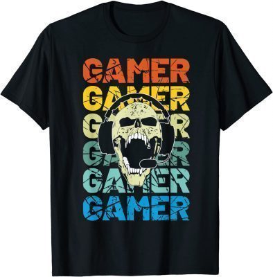 Video Game Skull Gamer Gaming T-Shirt
