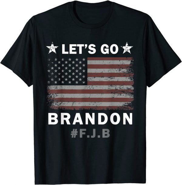 2021 Mens Let's Go Brandon Tee Conservative Anti Liberal US Flag T-Shirt