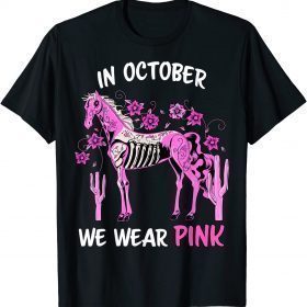 In October We Wear Pink Breast Cancer Awareness Sugar Skull T-Shirt